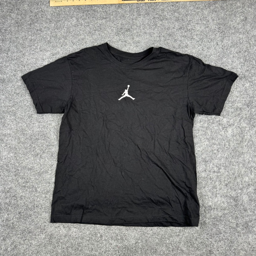 Jordan T-Shirt Mens Size L Black Jumpman Logo Short Sleeve Athletic Streetwear